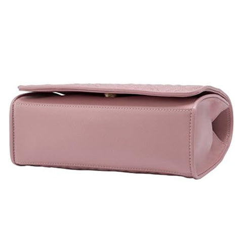 Tory Burch Medium Fleming Shoulder Bag Gold Chain Pink Leather Handbag Purse NEW