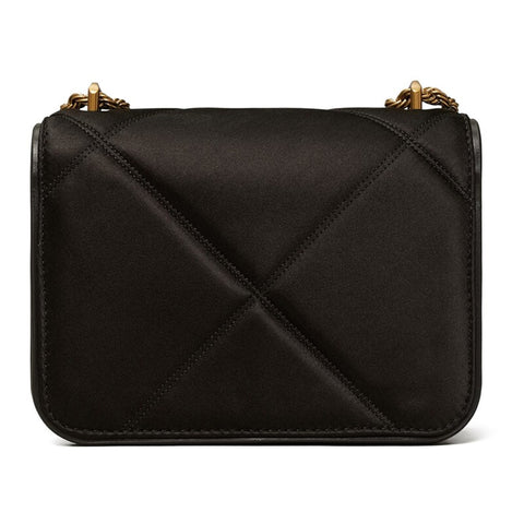 Tory Burch Small Eleanor Shoulder Bag Leather Handbag Black Gold Purse NEW