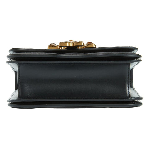 Tory Burch Small Eleanor Shoulder Bag Leather Handbag Black Gold Purse NEW