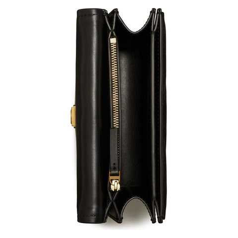 Tory Burch Small Eleanor Shoulder Bag Leather Handbag Black Gold Purse NEW