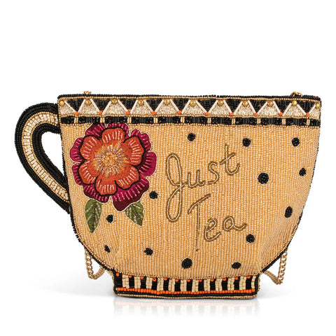Mary Frances Tea Party Embroidered Bag Crossbody Handbag Floral Beige Purse NEW