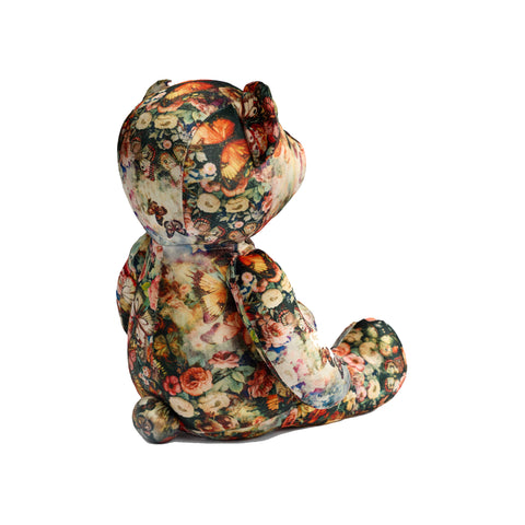 Johnny Was Teyros Velvet Bear Floral Plush Home Stuffed Animals Pink Cream NEW