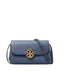 Tory Burch Miller Wallet Crossbody Handbag Leather Bag Caramel Corn Blue NEW