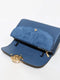 Tory Burch Miller Wallet Crossbody Handbag Leather Bag Caramel Corn Blue NEW