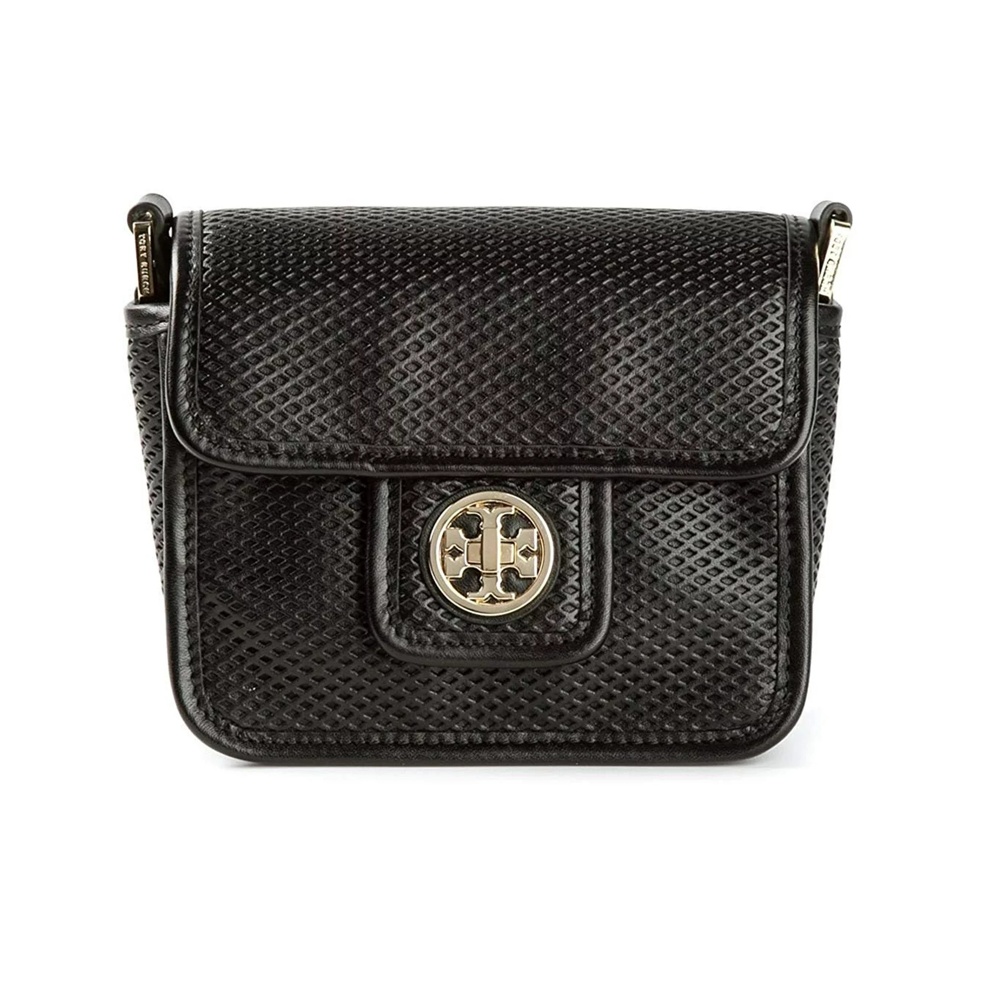 Tory Burch Harper Mini Shoulder Bag Black Perforated Crossbody Handbag Bag Lady Shop