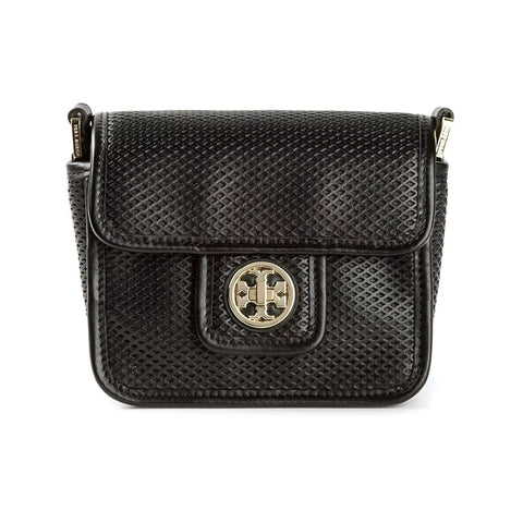 Tory Burch Harper Mini Shoulder Bag Black Perforated Crossbody Handbag Purse New