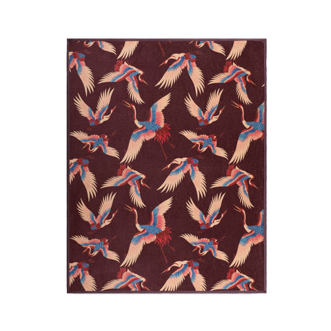 Johnny Was Fabiana Travel Blanket Reversible Floral Home Lounge Brown Beige NEW