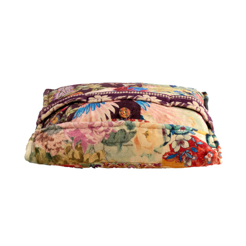 Johnny Was Fabiana Travel Blanket Reversible Floral Home Lounge Brown Beige NEW