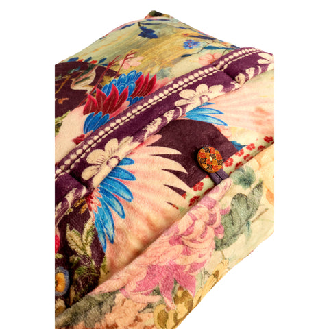 Johnny Was Fabiana Travel Blanket Reversible Floral Home Lounge Brown Beige NEW
