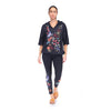 Johnny Was Cora Legging Cotton Floral Embroidery Leggings Pants Flower Black NEW