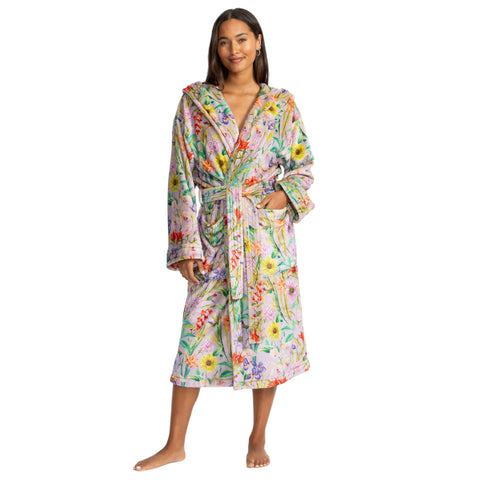 Johnny Was Carly Daphne Pj Set Long Floral Home Lounge Sleepwear Purple 2 pc NEW