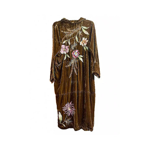 JOHNNY WAS MERIAH RELAXED TRAPUNTO TUNIC Long Sleeve Floral Black Top New
