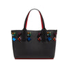 Christian Louboutin Cabata Mini Spike Leather Tote Bag Black Red Handbag NEW