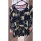 Johnny Was Teeger Knit Puff Sleeve Long Top Tee Shirt Zebra Animal Black NEW
