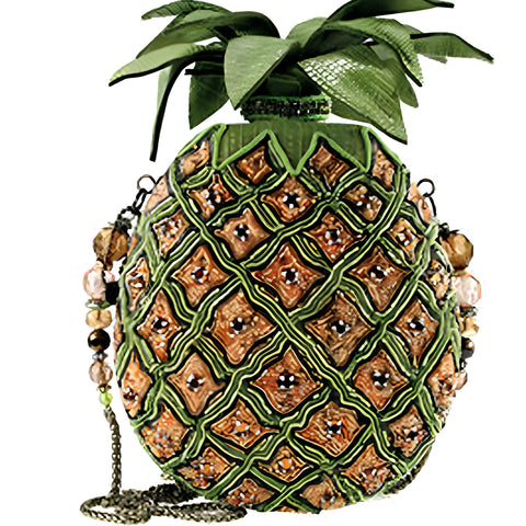 Mary Frances Pineapple Punch Yellow Green Fruit Spring Bead Bag Handbag Purse Nw
