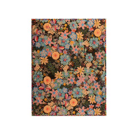 Johnny Was Laville Travel Blanket Cozy Reversible Floral Home Lounge Beige Black NEW