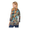 Johnny Was Lona Janie Favorite 3/4 Sleeve Crew Tee Floral Shirt Purple Top NEW