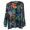 Johnny Was Janie Favorite V Kimono Midnight Tee Swing Floral Shirt Black Top Small NEW