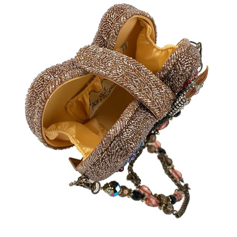 Mary Frances Painters Palette Art Special Bag Beaded Handbag Gold Rainbow NEW