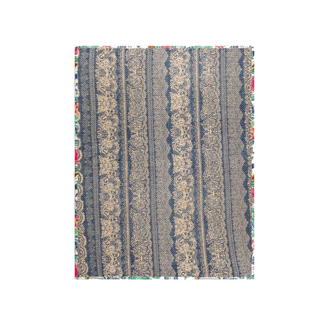 Johnny Was Christy Travel Blanket Cozy Reversible Floral City Lounge Green Blue NEW