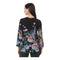 Johnny Was Janie Favorite Camino Sera Kimono Pink Floral Tee Shirt Black Top NEW