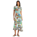 Johnny Was Janie Favorite Christy Asymmetric Hem Short Sleeve Dress Floral Green Blue New Johnny Was Janie Favorite Christy Asymmetric Hem Short Sleeve Dress Floral Green Blue New