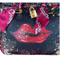 Anca Barbu Satchel Black Top Handle Lips Red Gold Leather Bag Handbag New SMALL