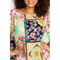 Johnny Was Long Rayon Japer Cocoon Boat Kaftan Lace Flared Dress Yellow Blue XL NEW