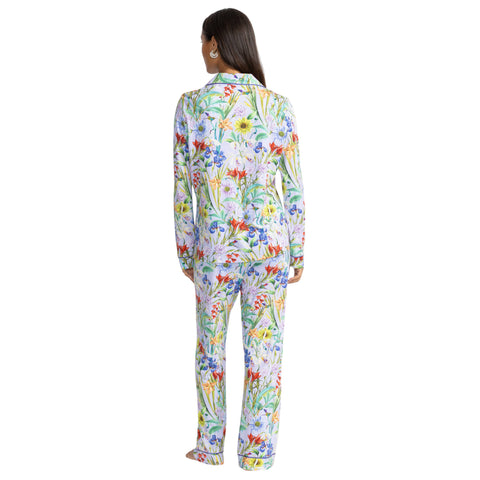 Johnny Was Carly Daphne Pj Set Long Floral Home Lounge Sleepwear Purple 2 pc NEW