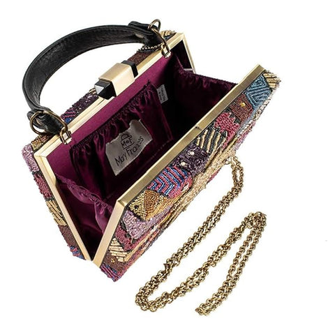 Mary Frances Eclipse Sunshine Beaded Handbag Sun Top Handle Bag Gold Purse NEW