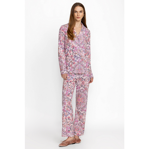 Johnny Was Carly Pj Set Aussie Long Sleeve Home Lounge Sleep Wear Pink Floral New