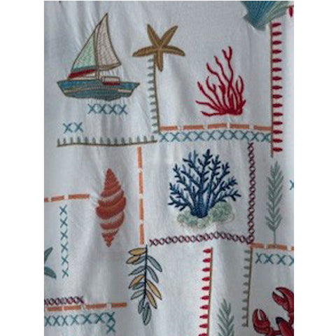 Johnny Was Amalfi Boxy Square Sleeve Tee Shirt Cotton Embroidery White Top M NEW