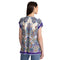 Johnny Was Janie Favorite Ruta Crew Short Draped Tee Shirt White Blue Top NEW