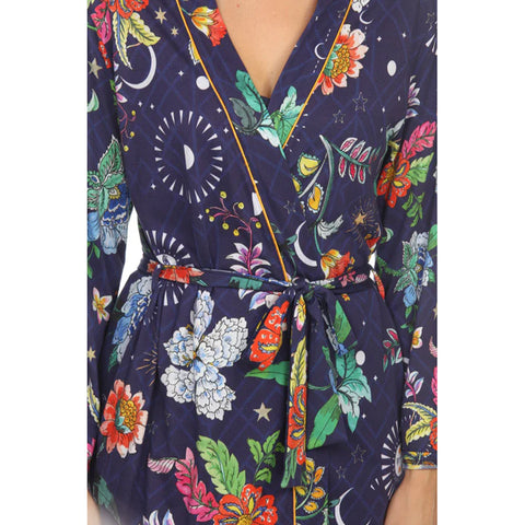 Johnny Was Pajamas Lounge Aurora Borealis Sleepwear Robe Orbit Purple XL NEW