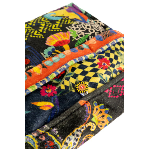 Johnny Was Jenny Black Ground Cozy Travel Blanket Love Reversible Home Lounge NEW