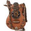 Mary Frances Special Hall Of Fame Bag Guitar Brown Beaded Handbag Music Tan New