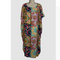 Johnny Was Long Rayon Japer Cocoon Boat Kaftan Lace Flared Dress Yellow Blue XL NEW