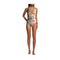 Johnny Was Spring Halter One Piece Black Floral Women Swim Suit Flower White New