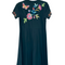 Johnny Was Gracey Crew Neck Swing Long Dress Black Butterfly Embroidered XXL NEW