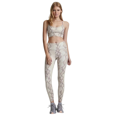 Varley Delta Sports Bra Champagne Snake Activewear Workout Gym Yoga Gray Top NEW