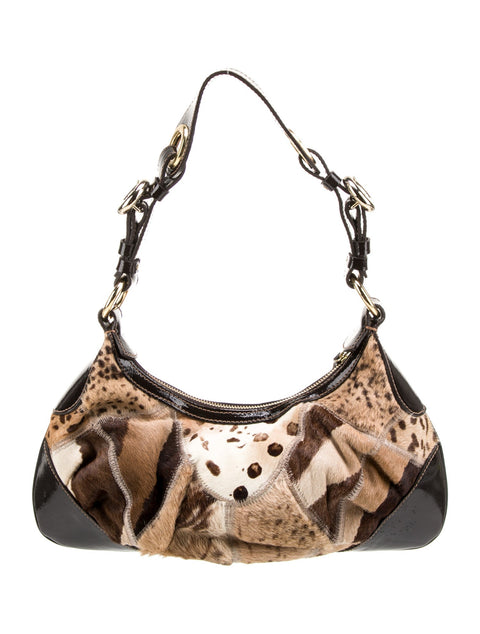 Francesco Biasia Olga Heaven Cuoio Animal Leather Bag Shoulder Handbag Purse NEW