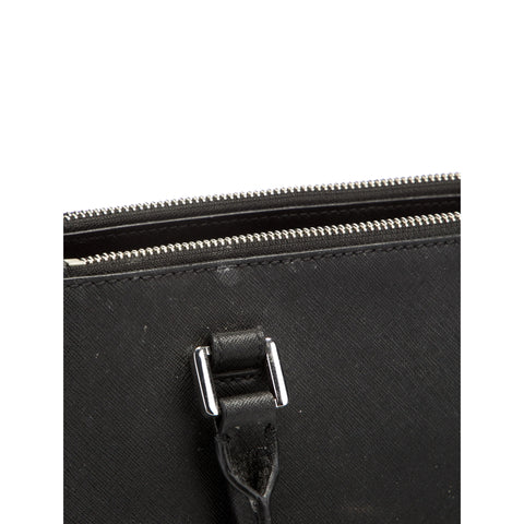 Tory Burch Robinson Floral Appliqué Tote Shoulder Handbag Black Blue Purse New