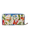 Tory Burch Painted Floral Iris Zip Continental Wallet Flower Canvas White Bag NEW