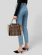 COACH Troupe Tote Weaving Bag Leather Woven Black Pewter Brown Handbag New
