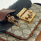 Gucci Tri Color Padlock Supreme Shoulder Bag Leather Handbag Gold Black Brown NEW