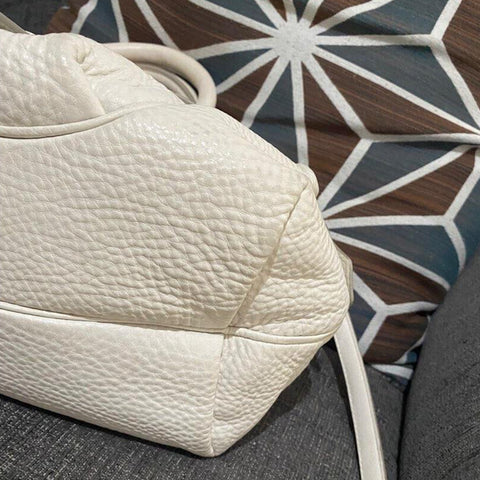 Marc Jacobs Half Pipe Duffel Leather Satchel Lily Flower White Handbag Bag NEW