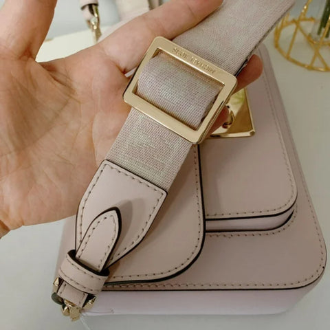 Michael Kors Sloan Large Shoulder Bag Leather Handbag Purse Ballet Pink Gold NEW