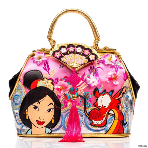 Irregular Choice Disney Mulan Let Dreams Blossom Bag Gold Pink Handbag Purse NEW