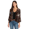 Johnny Was Penelope Velvet Bolero Leopard Embroidery Butterfly Jacket Shirt NEW