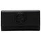 Gucci Soho Black Pebbled Leather Long Wallet Flap GG Large Authentic Italy NEW